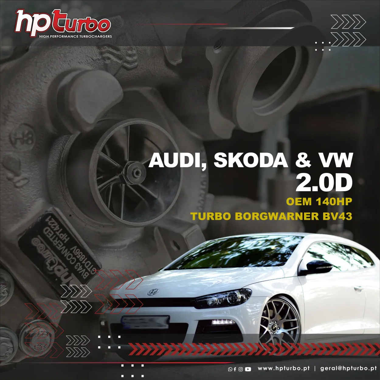 Hybrid Turbo Borgwarner BV43 Audi / Skoda / Volkswagen 2.0 d 16V 140HP