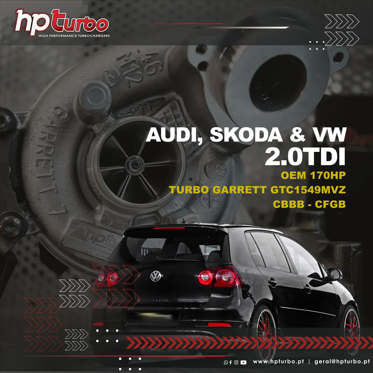 Hybrid Turbo Garrett GTC1549MVZ Audi / Seat / Skoda / Volkswagen 2.0 TDI 170HP