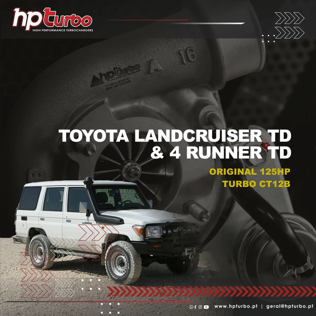 Hybrid Turbo Toyota Landcruiser TD & 4 Runner TD ORIGINAL 125HP - Turbo 17201-67020 / 17201-67010